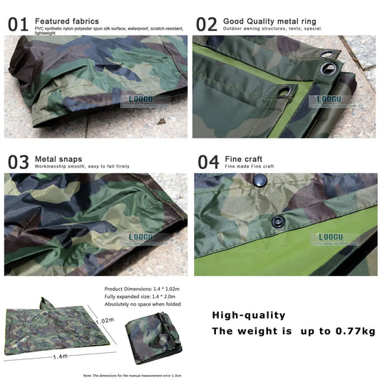 عباءة مطر عسكرية مقاومة للماء للتخييم والأغطية