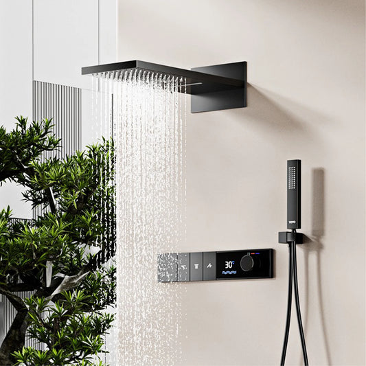 دش فاخر LED رمادي بمخرجين مثبت على الحائط