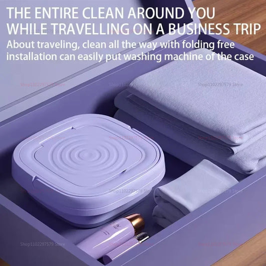 غسالة ملابس صغيرة قابلة للطي 8 لتر مع تجفيف