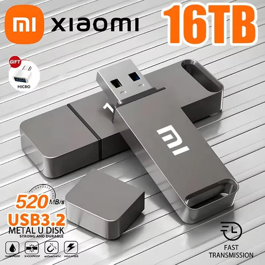 فلاشة شاومي 16TB USB3.2 معدنية مقاومة للماء