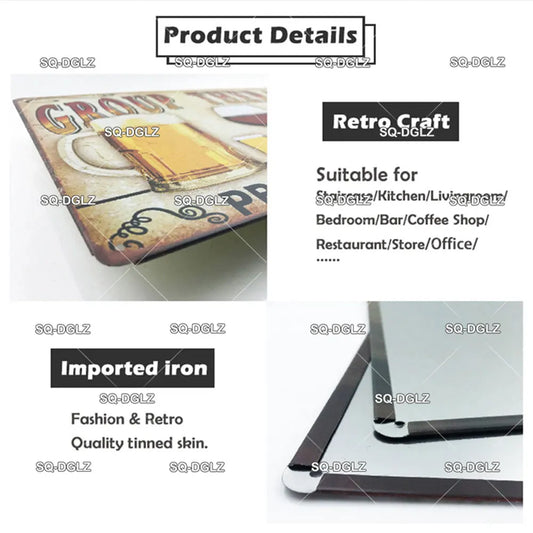 لوحة معدنية عتيقة لتزيين الجدران