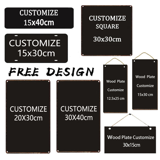 لافتات معدنية كلاسيكية مخصصة للديكور