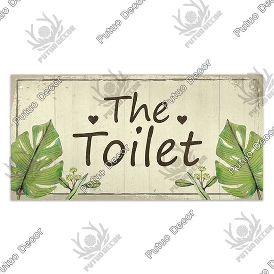 لوحة خشبية معلقة لعلامة مرحاض ديكور