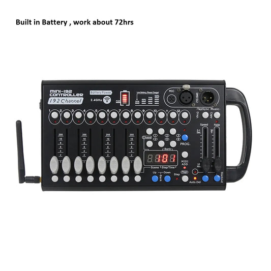 وحدة تحكم إضاءة DMX 512 متنقلة ببطارية