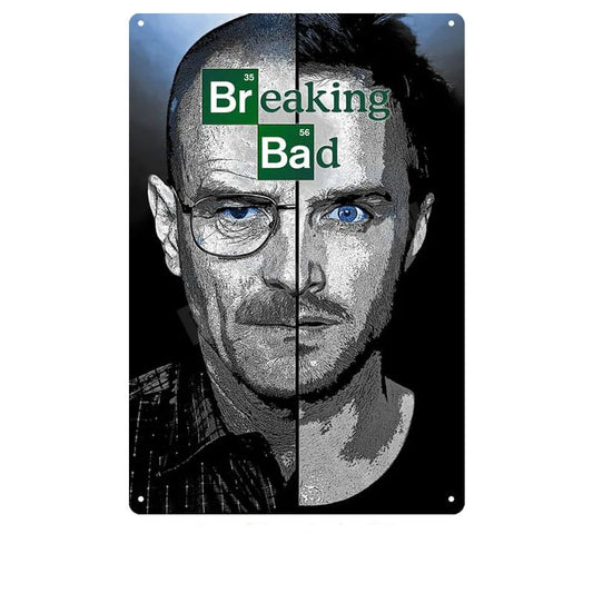 لوحة معدنية قديمة بريكنج باد، ديكور حائط هيزنبرغ