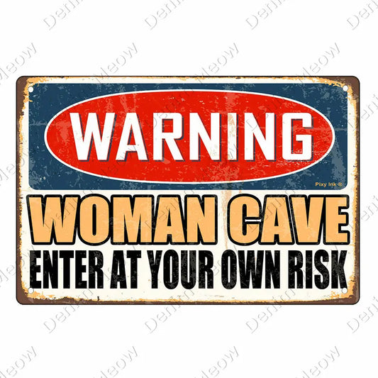 لوحة معدنية نسائية مضحكة لديكور المنزل