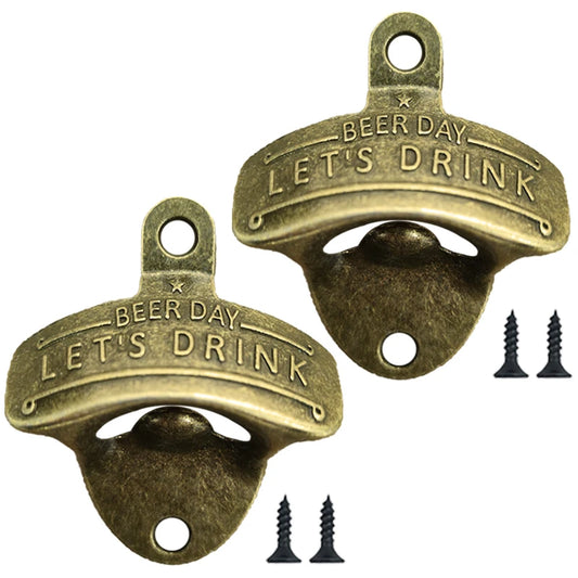 فتاحة زجاجات حائطية عتيقة من سبائك معدنية