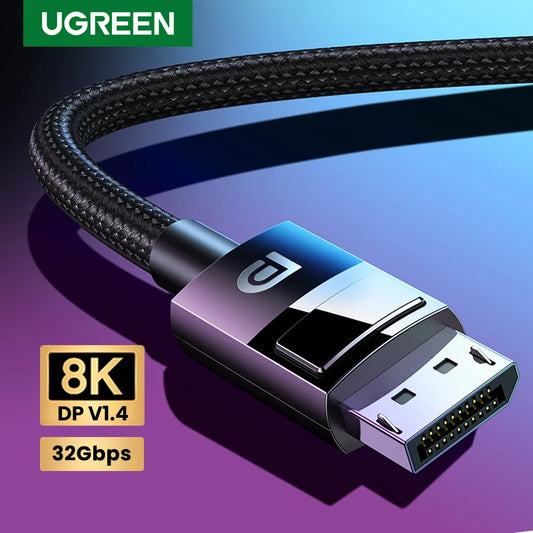 كابل UGREEN DisplayPort 8K لألعاب الكمبيوتر