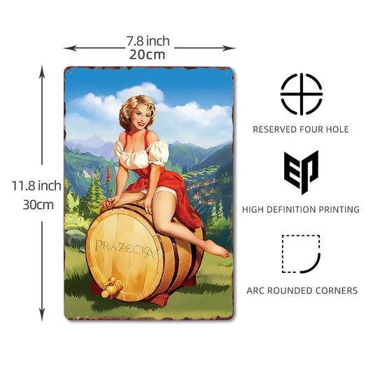 لوحة معدنية بنات بين أب للبارات 20x30 سم