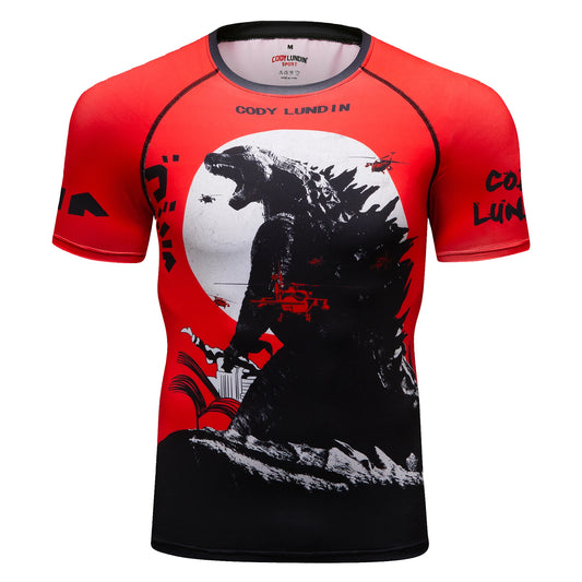 بدلة رياضية رجالية حمراء للجيم والقتال