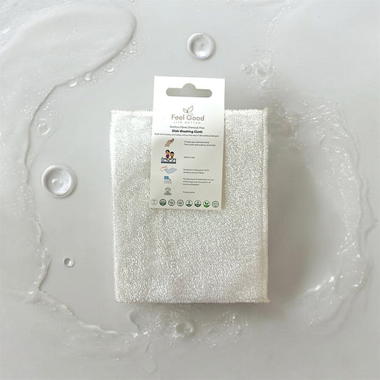 قطعة غسيل أطباق من ألياف الخيزران بدون منظفات